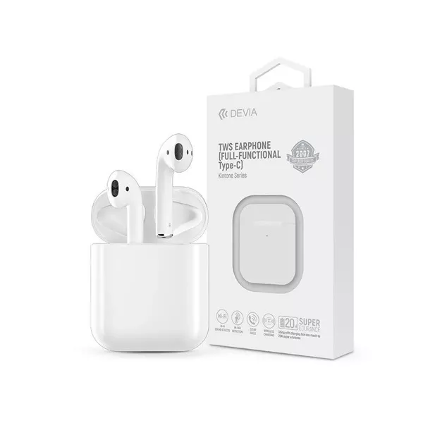 Devia ST102057 Kintone Series True Wireless Bluetooth fehér fülhallgató style=