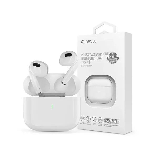 Devia ST102064 Kintone Series Pods3 True Wireless Bluetooth fehér fülhallgató style=