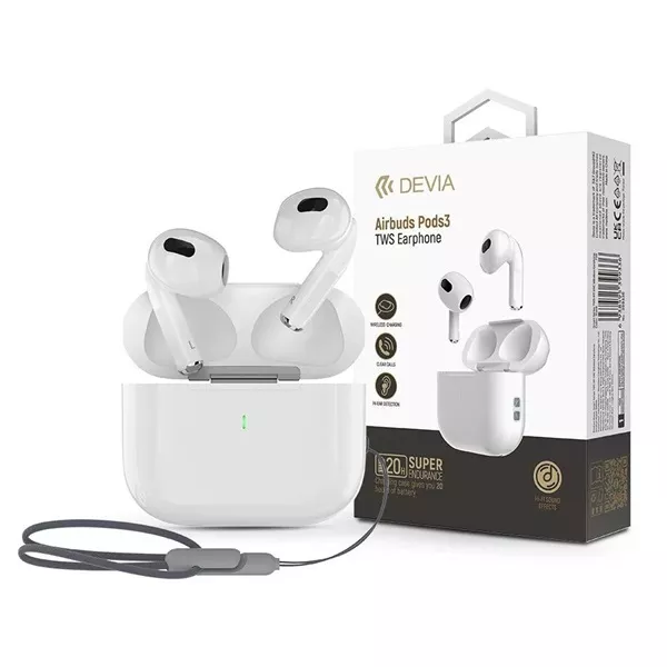 Devia ST399121 Airbuds Pods3 True Wireless Bluetooth fehér fülhallgató style=