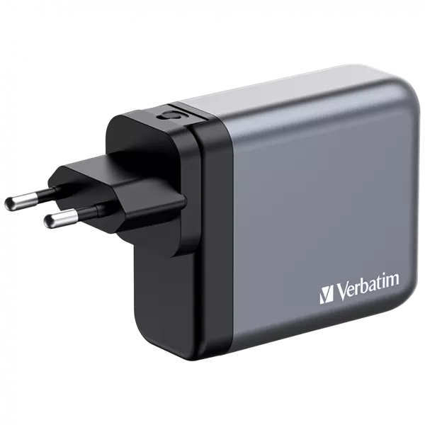 Verbatim 32203 GNC-140 GaN Charger 140W USB Type-A + 3xType-C hálózati töltő adapter