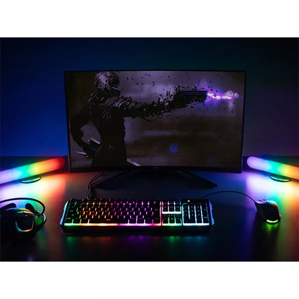 Tracer TRAOSW47245 Ambience Smart Flow 5 W/12 háttérvilágítási mód/RGB világítás/fekete/gamer/asztali lámpa szett