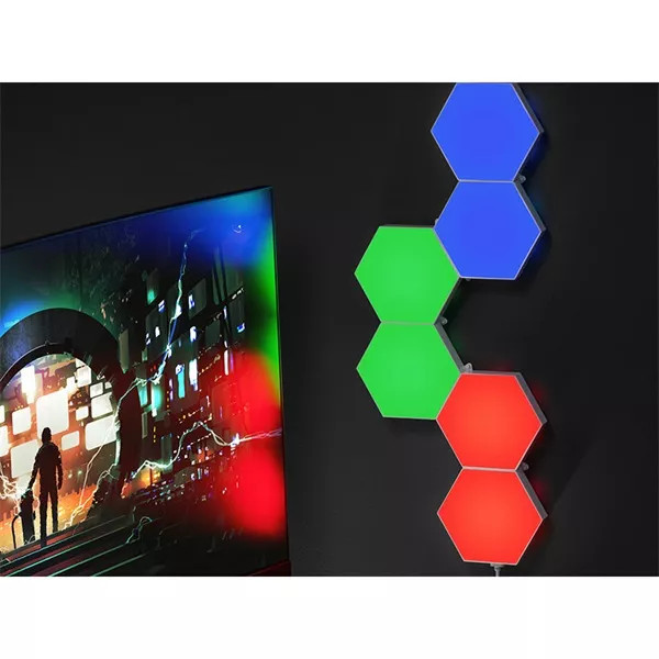 Tracer TRAOSW47256 Ambience Smart Hexagon 9 W/Bluetooth 5.0/Wi-Fi/RGB világítás/fehér/gamer/fali lámpa szett