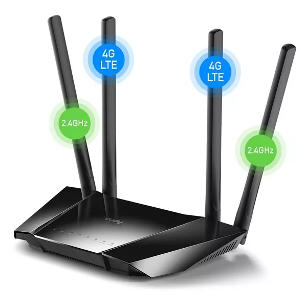 CUDY LT400 N300 WIFI 4G LTE nanoSIM fekete router