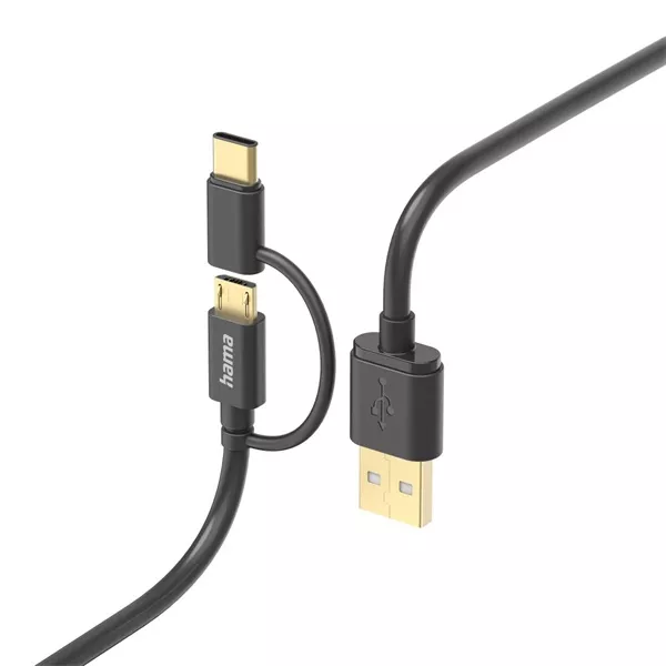 Hama 201533 FIC E3 micro USB/USB Type-C, 2in1, 1m adatkábel