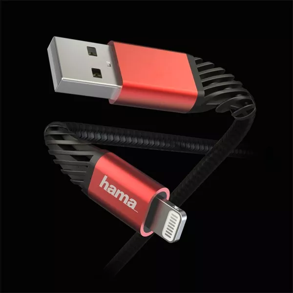 Hama 201538 FIC E3 EXTREME 1,5m USB/Lightning fekete-piros adat- és töltőkábel