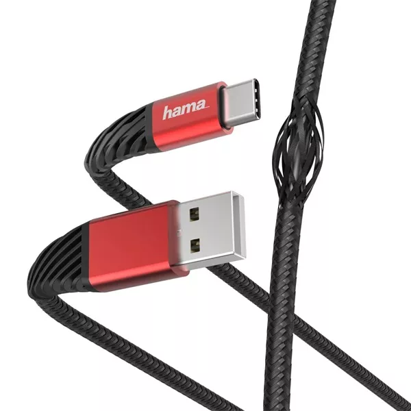 Hama 201540 FIC E3 EXTREME 1,5m Type-C fekete/piros adat- és töltőkábel
