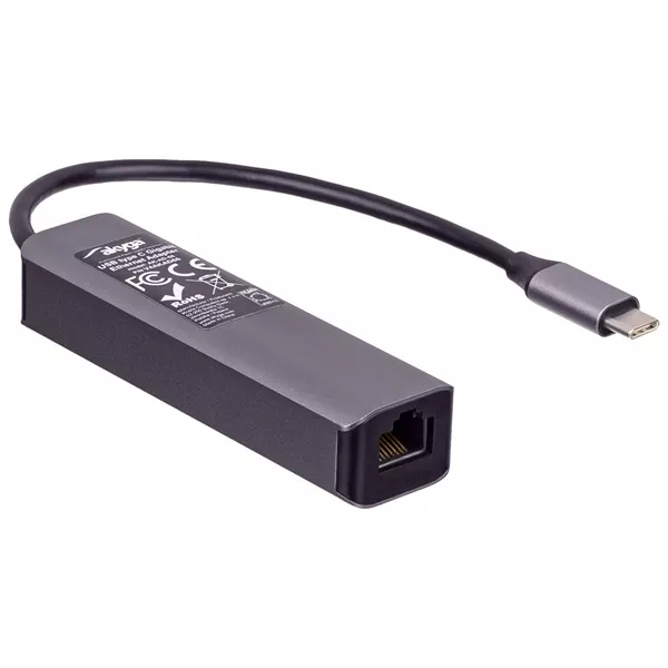 Akyga AK-AD-66 USB-C - USB 3.0 3-port + Ethernet USB hub