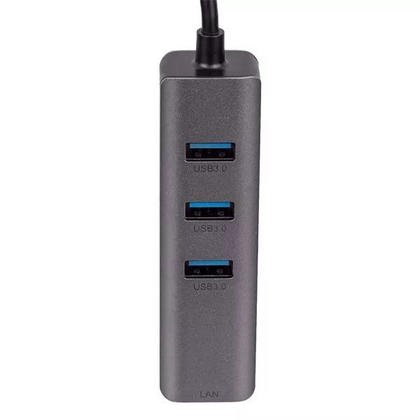 Akyga AK-AD-66 USB-C - USB 3.0 3-port + Ethernet USB hub