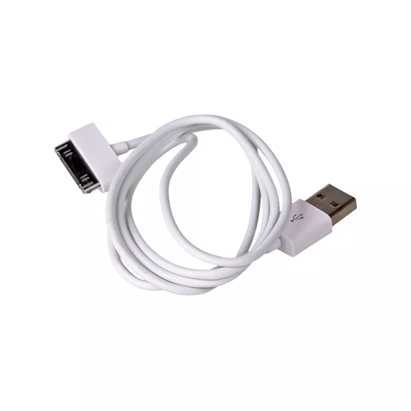 Akyga Apple 30pin -> USB 2.0 A M/M adatkábel 1m fehér