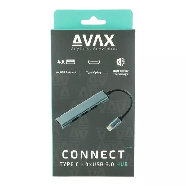 AVAX HB601 CONNECT+ Type C-4xUSB 3.0 HUB