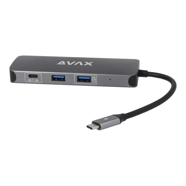 AVAX HB612 CONNECT+ 8in1 Multi 2xUSB 3.0, TypeC, HDMI(4K/60Hz), RJ45, TF/SD, PD 100W HUB