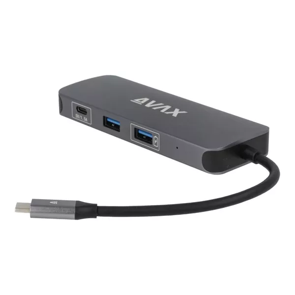 AVAX HB612 CONNECT+ 8in1 Multi 2xUSB 3.0, TypeC, HDMI(4K/60Hz), RJ45, TF/SD, PD 100W HUB