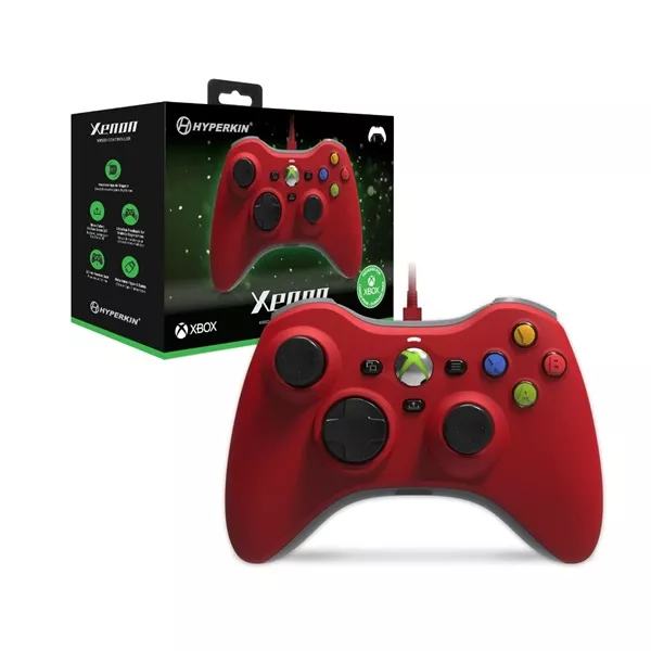 Hyperkin Xenon Xbox Series|One/Windows 11|10 piros Xbox liszenszelt vezetékes kontroller style=