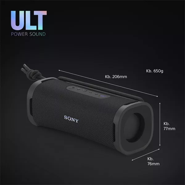 Sony SRSULT10B.CE7 ULT FIELD 1 hordozható vezeték nélküli fekete Bluetooth hangszóró
