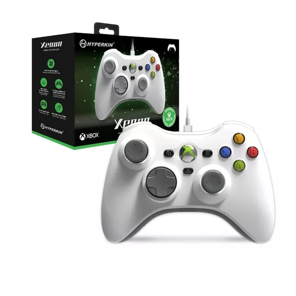 Hyperkin Xenon Xbox Series|One/Windows 11|10 fehér Xbox liszenszelt vezetékes kontroller style=