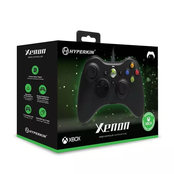 Hyperkin Xenon Xbox Series|One/Windows 11|10 fekete Xbox liszenszelt vezetékes kontroller