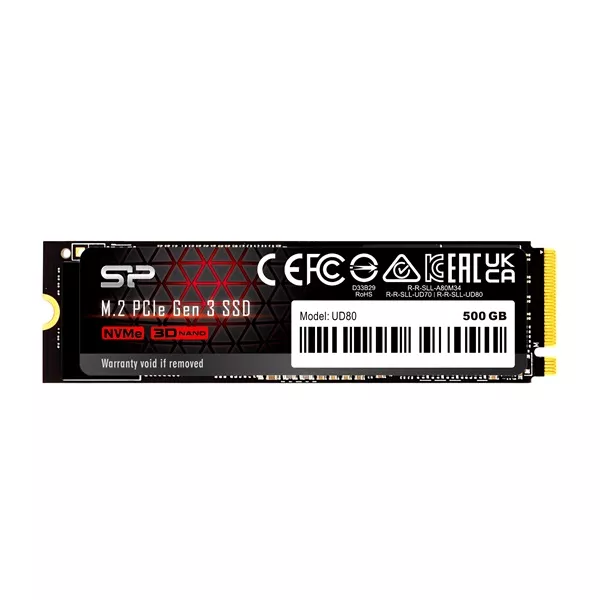 Silicon Power UD80 500GB PCIe x4 (3.0) M.2 2280 fekete SSD