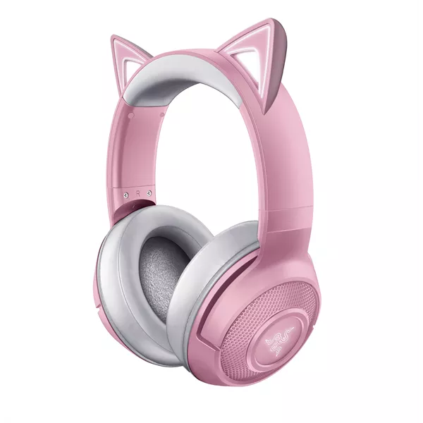 Razer Kraken Kitty V2 rózsaszín vezeték nélküli gamer fejhallgató style=