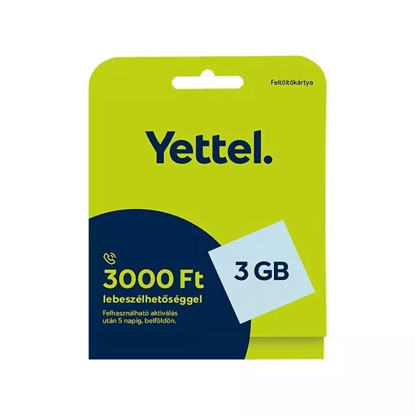 Yettel Feltöltőkártya Expressz 3 GB mobilnet extra