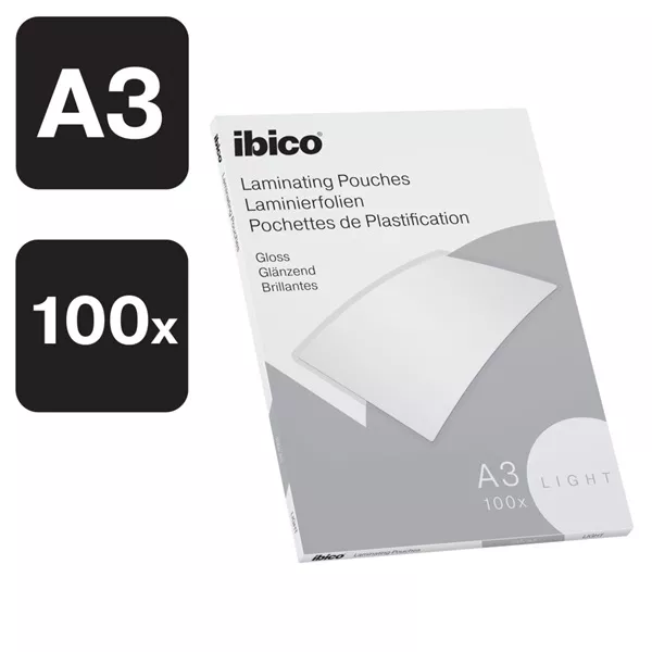 Ibico A3 75 micron, 100 db/csomag light laminálófólia