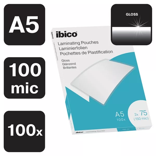 Ibico  A5 75 micron, 100 db/csomag light laminálófólia