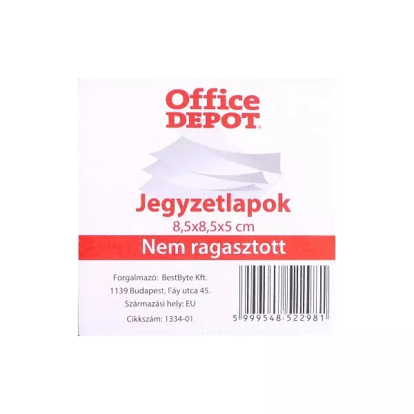 Office Depot 8,5 x 8,5 x 5 cm nem ragasztott jegyzetlapok