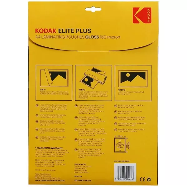 Kodak A4 160 micron 25 db/csomag fényes lamináló fólia