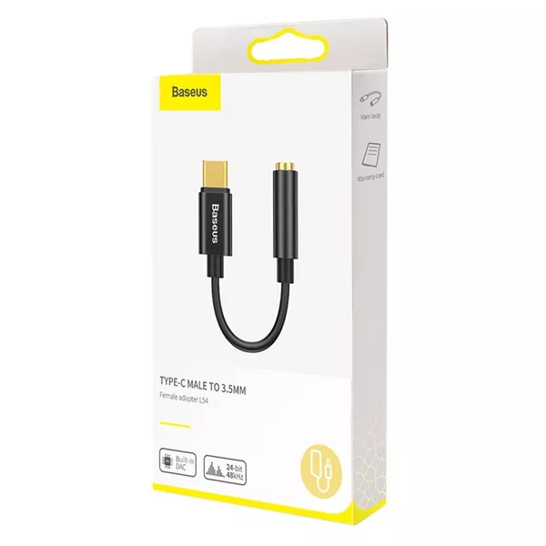 Baseus CATL54-01 USB-C - 3,5 mm jack fekete adapter