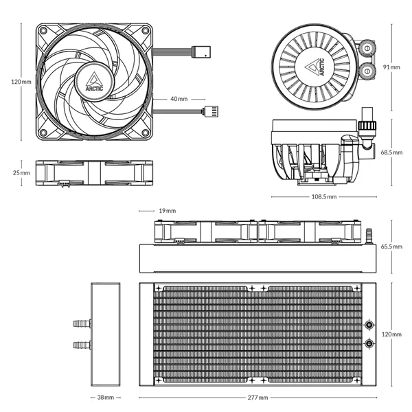 Arctic Liquid Freezer III 240 A-RGB fehér vízhűtéses processzorhűtő