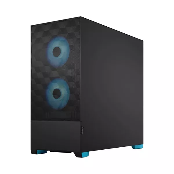 Fractal Design Pop Air RGB ciánkék/fekete (táp nélküli) ablakos ATX ház