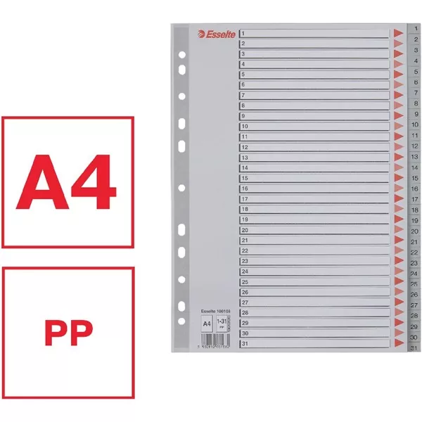 Esselte A4  1-31 műanyag regiszter