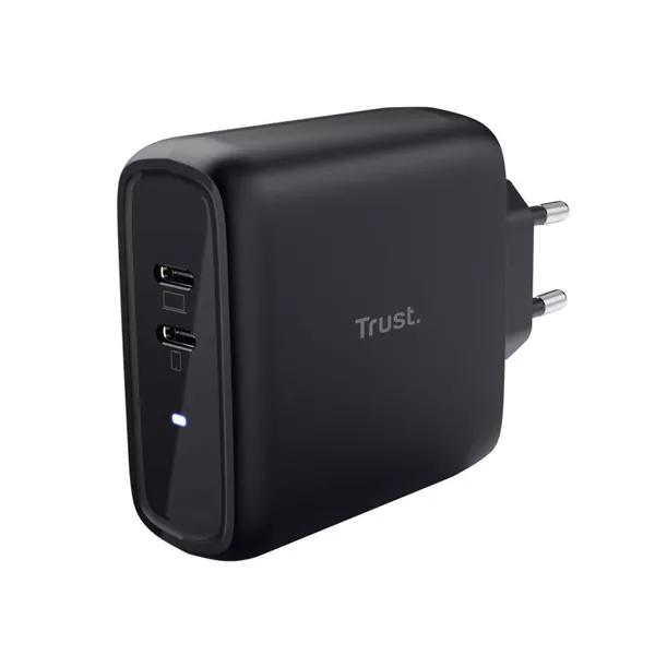 Trust 25380 Maxo 65W 2P USB-C fekete töltő adapter