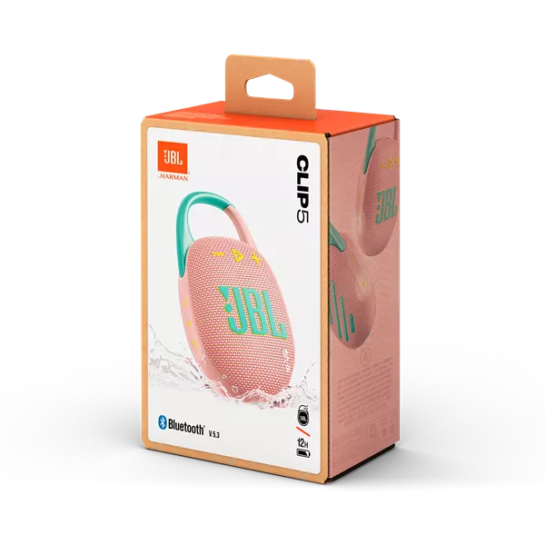 JBL Clip 5 PINK pink hordozható Bluetooth hangszóró