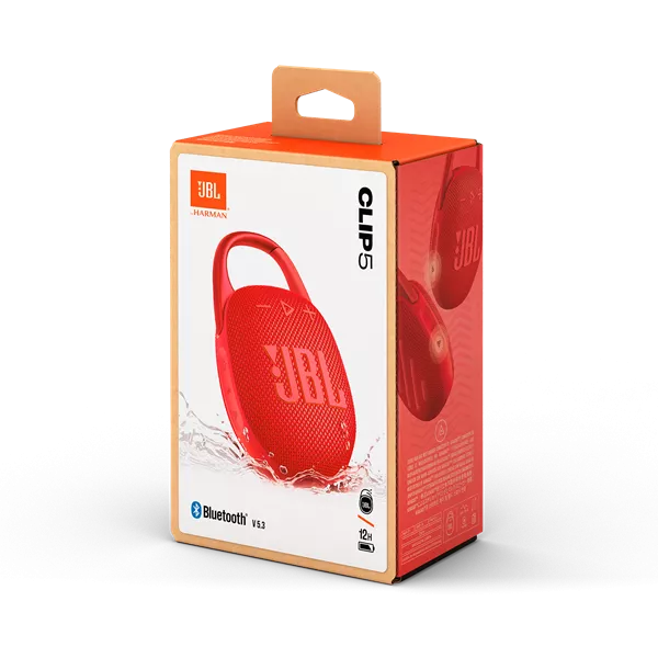 JBL Clip 5 RED piros hordozható Bluetooth hangszóró