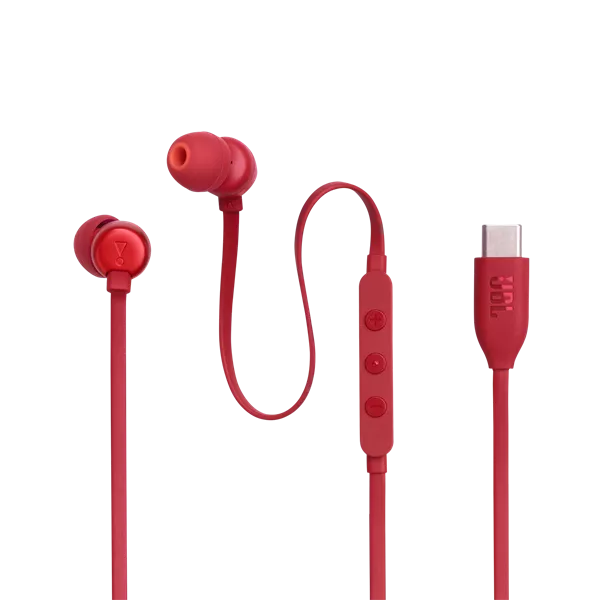 JBL T 310 C RED vezetékes USB C mikrofonos piros fülhallgató