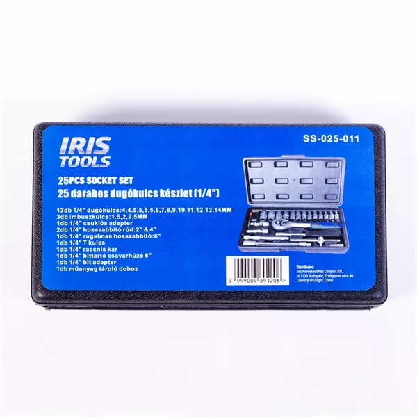 IRIS TOOLS SS-025-011 25 darabos dugókulcs készlet (1/4