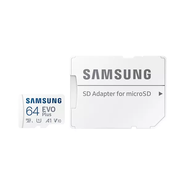 Samsung 64GB SD micro EVO Plus (SDXC Class10 UHS-I) (MB-MC64SA/EU) memória kártya adapterrel