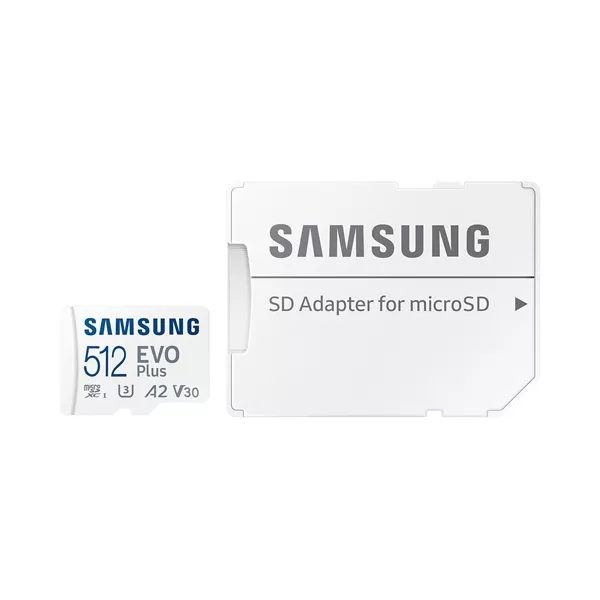 Samsung 512GB SD micro EVO Plus (SDXC Class10 UHS-I) (MB-MC512SA/EU) memóriakártya adapterrel