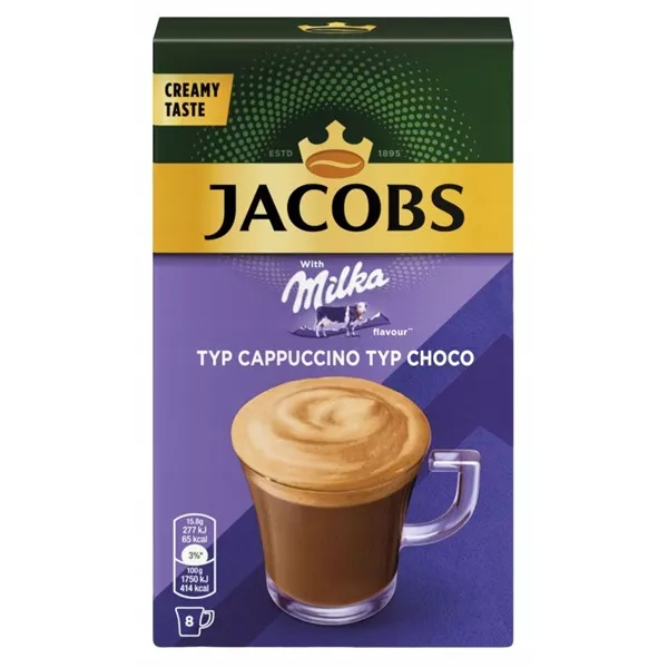 Douwe Egberts Jacobs Cappuccino Milka 8x15,8g instant kávékeverék csomag