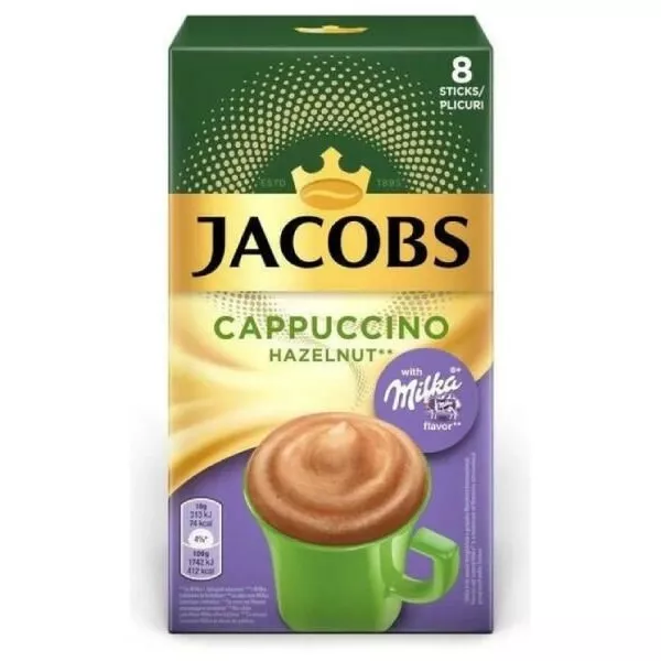 Douwe Egberts Jacobs Cappuccino Milka-Mogyorós 8x16,5g instant kávékeverék csomag