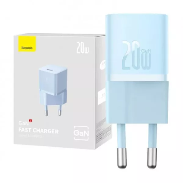 Baseus CCGN050103 Mini GaN5 20W kék hálózati töltő adapter