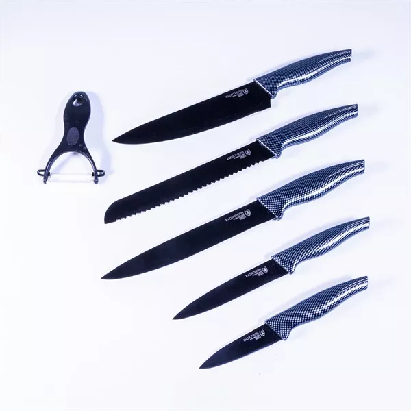 IRIS KT-250-B 5 darabos konyhai kés szett, fekete