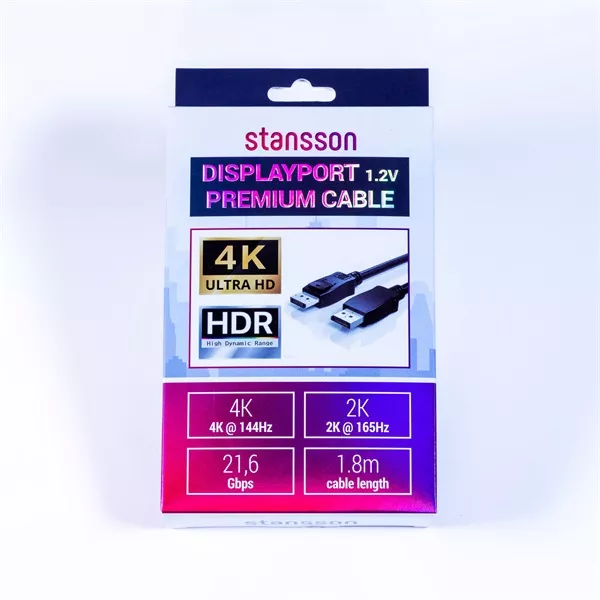 Stansson 1,8m Displayport v1.2 kábel