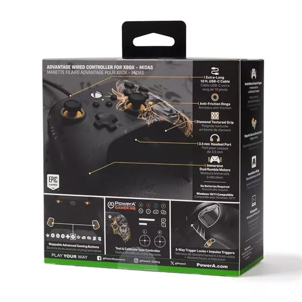 PowerA Advantage Xbox Series X|S/Xbox One/PC Fortnite: Mideas vezetékes kontroller