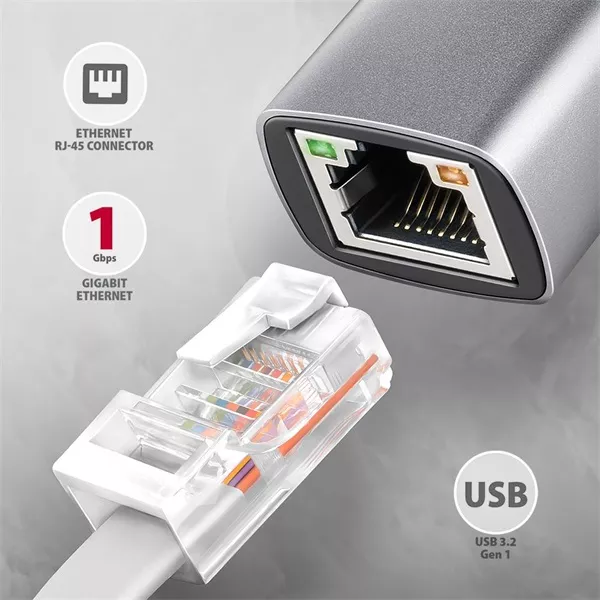 Axagon ADE-TXPD Kompakt alumínium USB-C 3.2 Gen1 Gigabit Ethernet 10/100/1000Mbit adapter