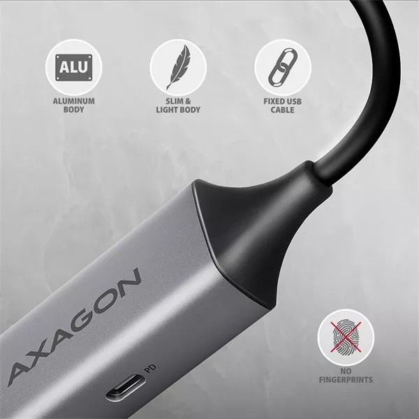 Axagon ADE-TXPD Kompakt alumínium USB-C 3.2 Gen1 Gigabit Ethernet 10/100/1000Mbit adapter