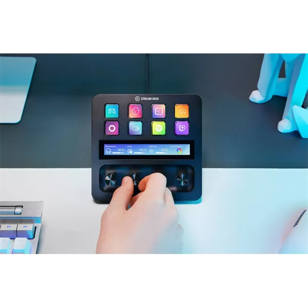 Corsair Elgato Stream Deck+ 8  testreszabható fekete LCD billentyűs érintőpanel