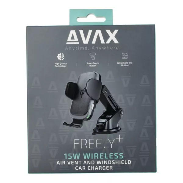 AVAX WH601 Feely+ 15W szellőzőrácsra és szélvédőre rögzíthető autós töltő