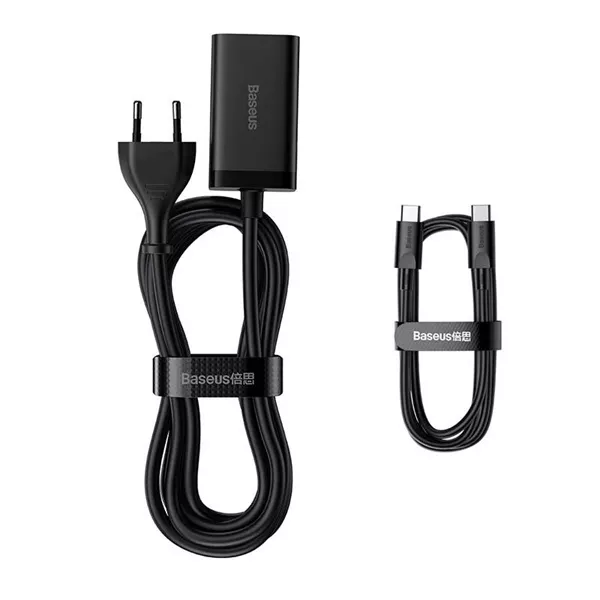 Baseus CCGP040101 GaN3 Pro 65W 2xUSB/2xType-C fekete gyorstöltő