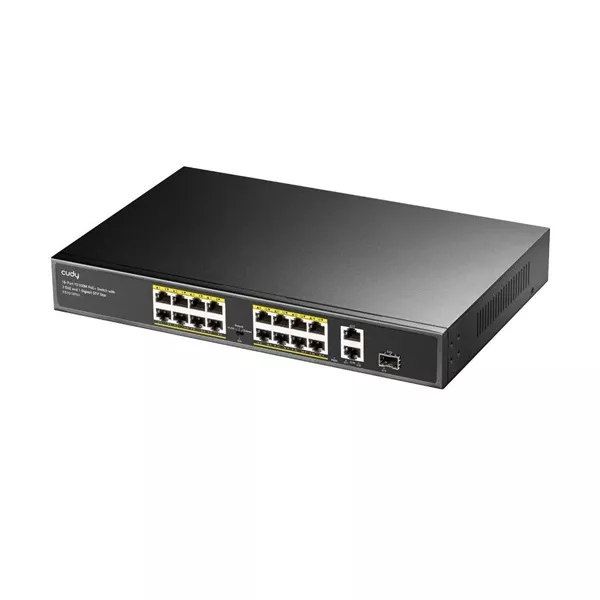 CUDY FS1018PS1 16x 10/100(PoE+/PoE) + 2x gigabit Uplink/1 SFP uplink 180W PoE switch